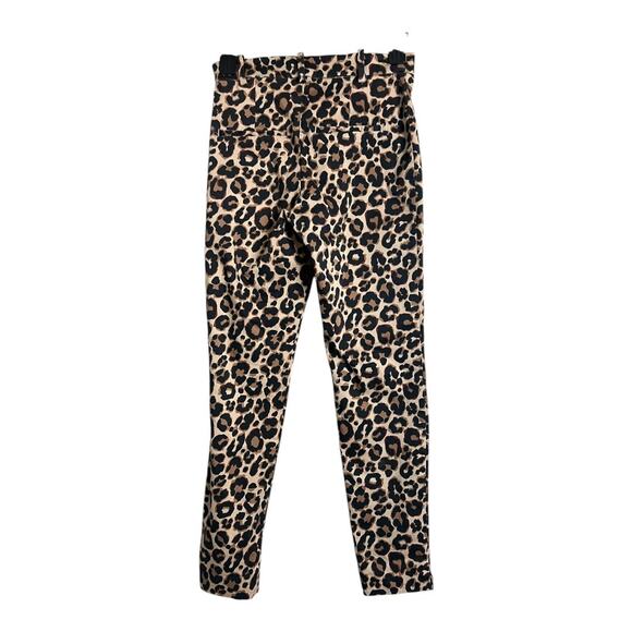 H&M Leopard Print Trousers Slacks Office Career Rockabilly 2 Animal Cheetah - Picture 3 of 6
